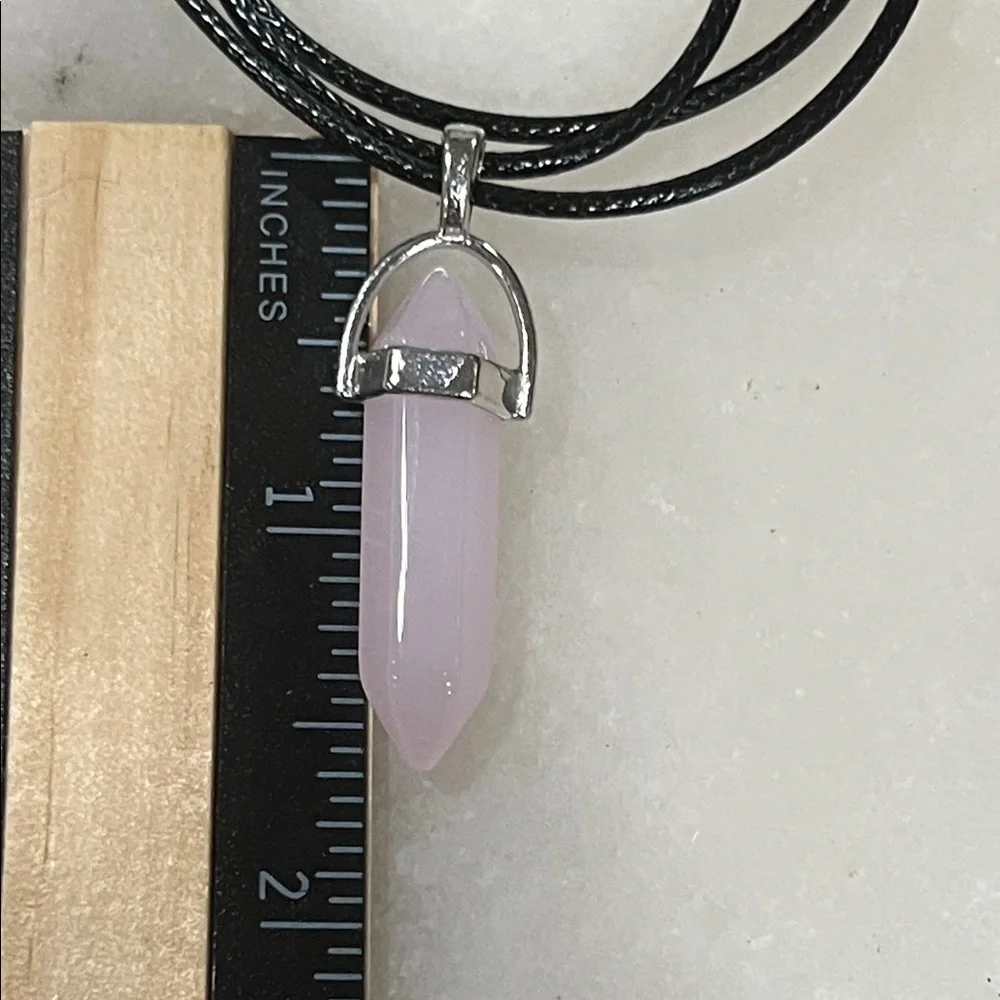 Pink Crystal Rose Quartz Pendant Necklace